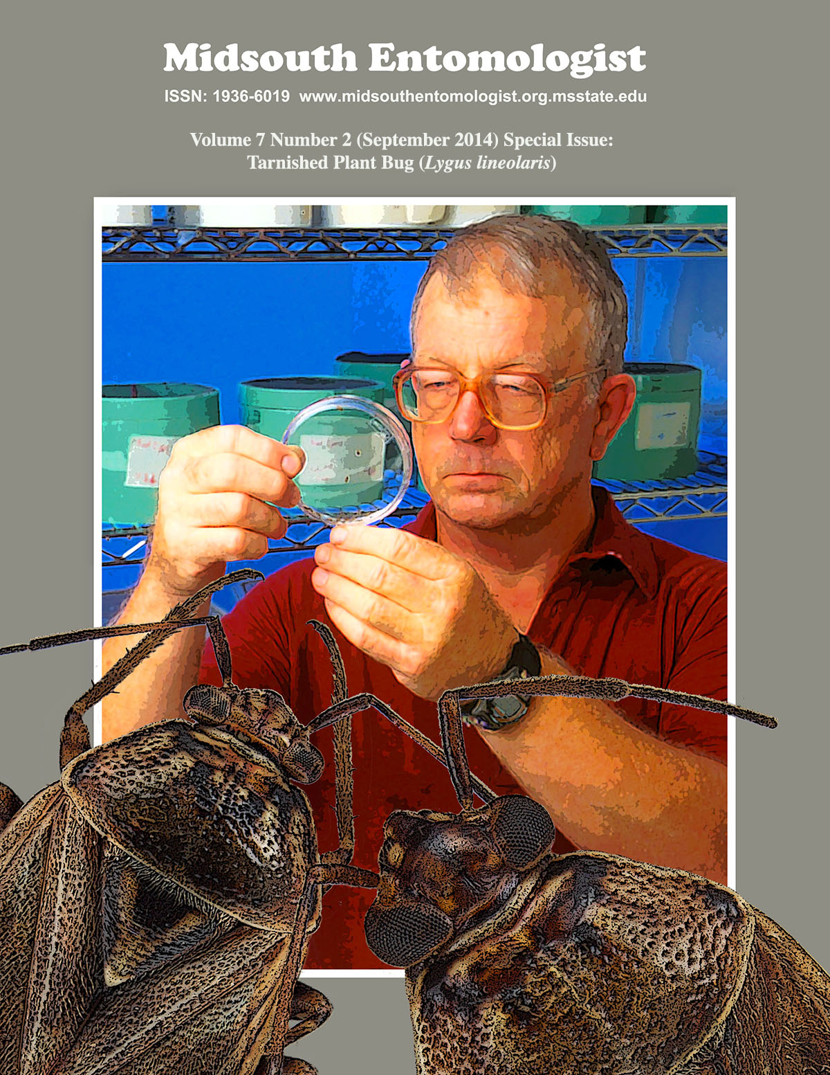 Volume 7 Number 2 (September 2014) Special Issue: Tarnished Plant Bug (Lygus lineolaris) - cover design by Joe A. MacGown